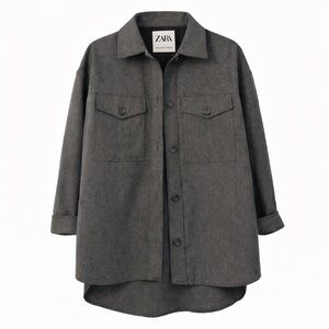 ZARA Relaxed Fit Oversized Button Down Shacket Jacket XS